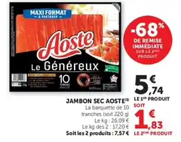 Hyper U Aoste Jambon sec offre