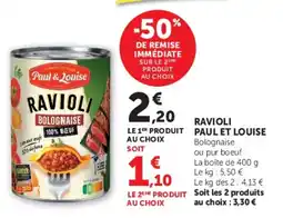 Hyper U Paul & Louise Ravioli offre