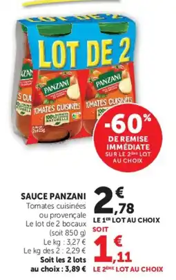 Super U PANZANI Sauce offre