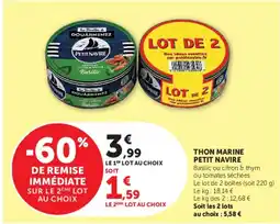 Super U Petit navire thon marine offre