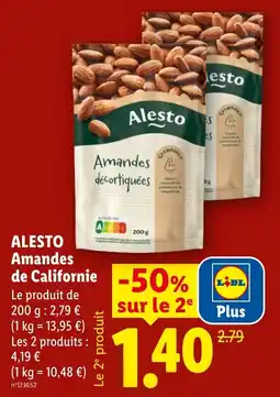 Lidl Alesto Amandes décortiquées offre