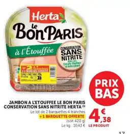 Super U Herta Jambon à l'Étouffée offre