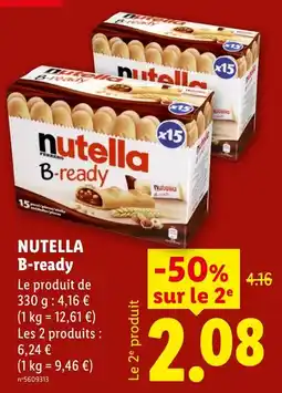 Lidl Nutella B-ready offre