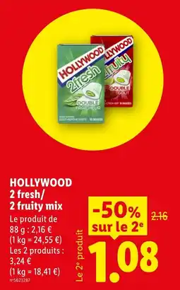 Lidl HOLLYWOOD 2 fresh/2 fruity mix offre