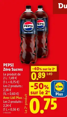Lidl PEPSI Zéro Sucres offre