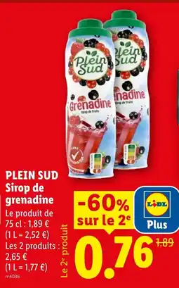 Lidl Plein Sud Sirop de grenadine offre