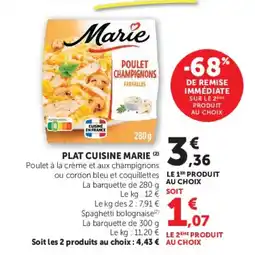 Hyper U Marie Plat cuisine offre