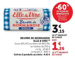 Super U Elle & Vire Beurre de Normandie offre