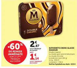 Super U MAGNUM BATONNETS CREME GLACEE offre