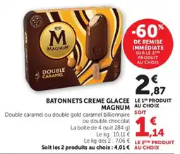 Hyper U MAGNUM BATONNETS CREME GLACEE offre