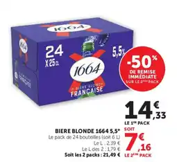 Super U 1664 Bière blonde offre