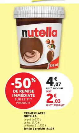 Hyper U Nutella Creme Glacee offre