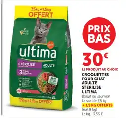 Super U ultima croquettes pour chat adulte sterilise offre