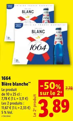 Lidl 1664 Bière blanche offre