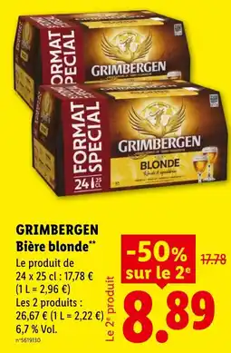 Lidl GRIMBERGEN Bière blonde offre