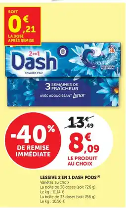 Super U Dash Lessive 2 en 1 offre