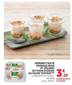 Super U GUYADER Verrines truite fromage frais et légumes offre