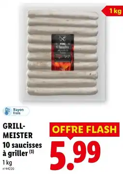 Lidl GRILL-MEISTER 10 saucisses à griller offre