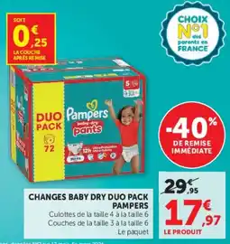 Hyper U Pampers baby-dry pants offre