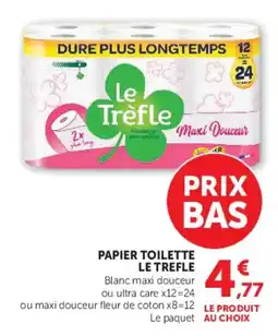 Hyper U Le Trèfle Papier Toilette offre