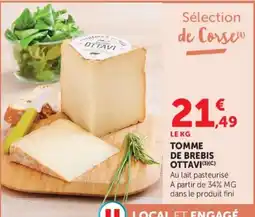 Super U OTTAVI Tomme de brebis offre
