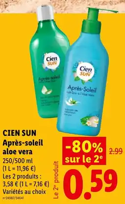 Lidl CIEN SUN Après-soleil aloe vera offre