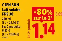 Lidl CIEN SUN Lait solaire offre
