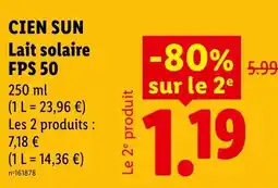 Lidl CIEN SUN Lait solaire offre