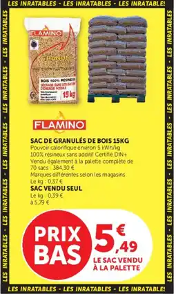 Super U Flamino sac de granulés de bois offre