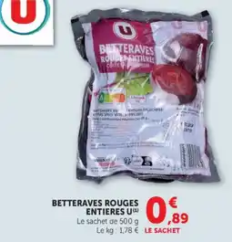 Hyper U U BETTERAVES ROUGES ENTIÈRES offre