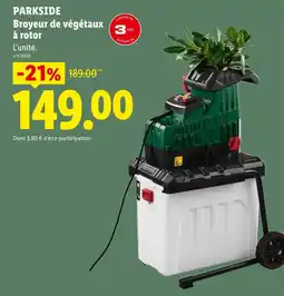 Lidl PARKSIDE Broyeur de végétaux à rotor offre