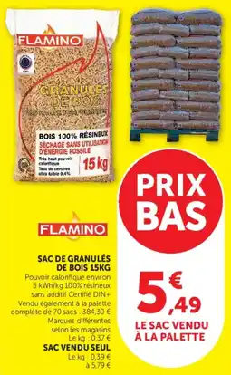 Hyper U FLAMINO Granulés de bois offre