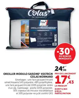 Hyper U COLAS NORMAND OREILLER MODULO SAISONS offre