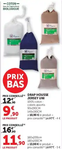 Hyper U U.Baggin DRAP HOUSSE JERSEY UNI offre