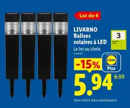 Lidl LIVARNO Balises solaires à LED offre