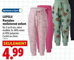 Lidl LUPILU Pantalon molletonné enfant offre