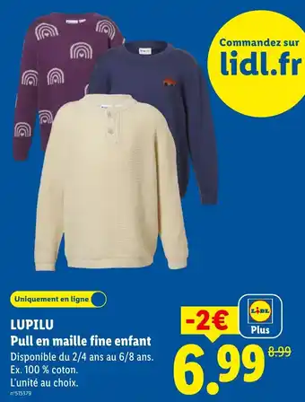 Lidl LUPILU Pull en maille fine enfant offre