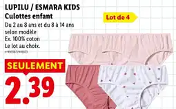 Lidl LUPILU / ESMARA KIDS Culottes enfant offre