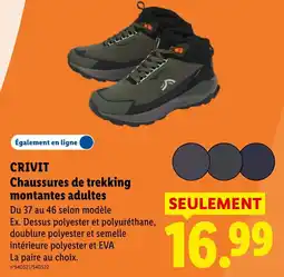 Lidl CRIVIT Chaussures de trekking montantes adultes offre