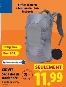 Lidl CRIVIT Sac à dos de randonnée offre