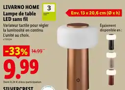 Lidl LIVARNO HOME Lampe de table LED sans fil offre