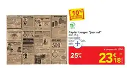 METRO Papier burger "journal" offre