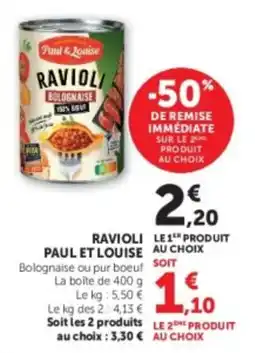 U Express Paul & Louise Ravioli offre