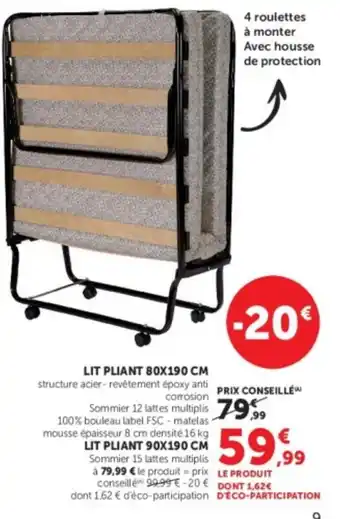 LIT PLIANT 80X190 CM