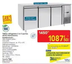 METRO METRO PROFESSIONAL Tables réfrigérées 2 et 3 portes offre