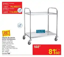 METRO METRO PROFESSIONAL Chariot de service offre
