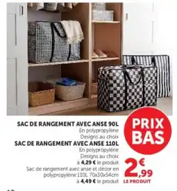 Super U SAC DE RANGEMENT AVEC ANSE offre