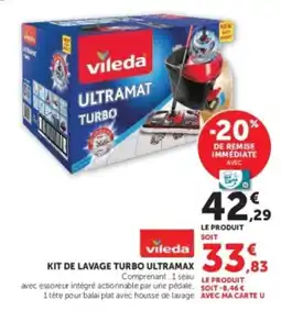 Super U VILEDA KIT DE LAVAGE TURBO ULTRAMAX offre