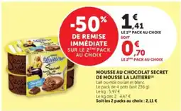 U Express La Laitière Mousse au chocolat secret offre