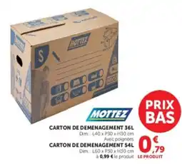 Super U MOTTEZ CARTON DE DEMENAGEMENT 36L offre
